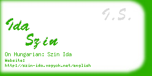 ida szin business card